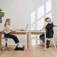 HOMCOM Footrest Adjustable Height & Angle Tilting Platform Home Office Foot Rest Black(m-7)