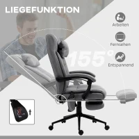 Vinsetto Ergonomische Bureaustoel met Massagefunctie, 66x76x112-120cm, Grijs(m-6)