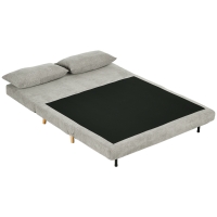 HOMCOM Sofa do spania, Łóżko dla gości, 3-stopniowa regulacja oparcia, Wygląd lnu, do 120 kg, 141 x 90 x 81 cm, Szary