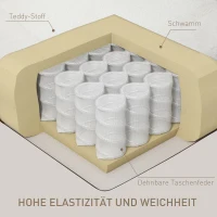 HOMCOM Verstelbare Zitzak, Belastbaar tot 150kg, 84x104x87cm, Crème(m-6)