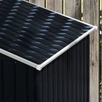 Outsunny Abrigo de Jardim 213x130x185cm Abrigo de Jardim Metálico de Exterior com 2 Portas Deslizantes e 4 Janelas Cinza Escuro(m-10)