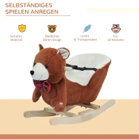HOMCOM Schaukeltier Schaukelpferd Kinder Schaukel Braun 60 x 26 x 45 cm(m-5)