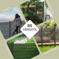 Outsunny Vedação de Jardim de Aço com Revestimento em PE para Exterior Barreira para Animais 93x22x120cm Marrom(m-5)