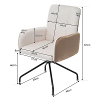 Juego de 2 Sillas de Comedor de Tela Efecto Terciopelo Acolchadas con Estructura de Madera Maciza Beige(m-3)