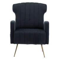 Relaxsessel Luxussessel mit Samtbezügen für Wohnzimmer und Büro, Elegantes Design in Schwarz(m-1)