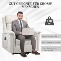 HOMCOM Relaxstoel met Opstaanhulp incl. Afstandsbediening Voetensteun Staal Lichtgrijs(m-4)