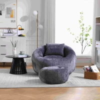 Bequemer runder drehbarer Sitzsack, Grau(m-5)