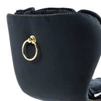 Set aus 2 drehbaren Barhockern mit Lehne, höhenverstellbar, mit Bezug in Samtoptik, mit Fußstütze für Küche und Esszimmer, Schwarz(m-8)