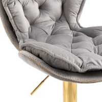 Set aus 2 drehbaren, höhenverstellbaren Barhockern mit Lehne und Fußstütze für Küche und Esszimmer, Grau(m-7)