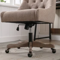 Bequemer und ergonomischer Bürostuhl- Drehbar, Modern für Wohnzimmer und Büro mit hochwertigen Materialien, Braun(m-8)