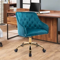 Ergonomischer Bürostuhl, höhenverstellbar, elegant und bequem, Schreibtischstuhl ergonomisch, Blau-Grün(m-4)