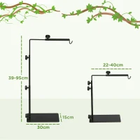 PawHut Warmtelampstandaard voor Terrarium, Hoogteverstelbaar, 40x15x95cm, Zwart(m-3)