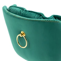 Barstuhl Höhenverstellbare, drehbare Barhocker mit Lehne und Fußstütze für Küche und Esszimmer, Metallstruktur und Holz, Smaragdgrün(m-8)