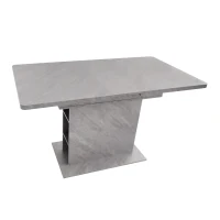 Tavolo Allungabile da Pranzo in Stile Moderno con Ripiani, Design Multifunzionale in Laminato e Metallo, Grigio(m-7)