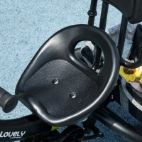 HOMCOM 6-in-1 Kinderdriewieler met Duwstang, Dak, Gordel, Opbergmand, voor 1-5 Jaar, Grijs(m-8)