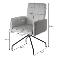 Juego de 2 Sillas de Comedor de Madera y Tela Efecto Terciopelo con Reposabrazos Removibles Diseño Ergonómico y Moderno Gris(m-3)