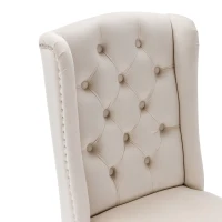 Set di 2 sedie in tessuto effetto velluto con design moderno a bottoni, 46x62x102 cm, Beige(m-5)