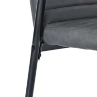 Set di 2 sedie Imbottite per Sala da Pranzo a Righe Verticali con Gambe in Metallo, 67x55x52 cm, Nero(m-6)