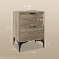 HOMCOM Set of Two Wood Effect Bedside Tables(m-3)