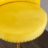 Set aus 2 drehbaren und höhenverstellbaren Barhockern mit Lehne und Fußstütze für Küche und Esszimmer, Gelb(m-7)