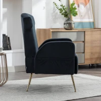 Relaxsessel Luxussessel mit Samtbezügen für Wohnzimmer und Büro, Elegantes Design in Schwarz(m-5)