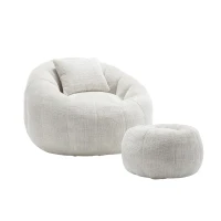 Bequemer runder drehbarer Sitzsack, Beige(m-1)