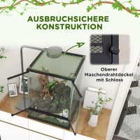PawHut Afsluitbaar Terrarium, Glazen Behuizing, Kabelbeheer, 45x45x60cm, Zwart(m-6)
