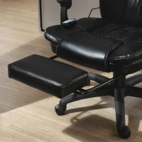 Vinsetto Conjunto para Escritório Inclui 1 Cadeira com 6 Pontos de Massagem 68,5x68,5x113-121 cm e 1 Tapete Protetor Preto e Transparente(m-6)