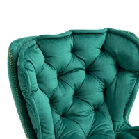 Barstuhl Höhenverstellbare, drehbare Barhocker mit Lehne und Fußstütze für Küche und Esszimmer, Metallstruktur und Holz, Smaragdgrün(m-6)