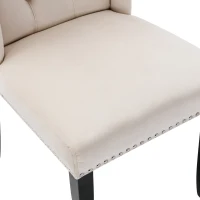 Set di 2 sedie in tessuto effetto velluto con design moderno a bottoni, 46x62x102 cm, Beige(m-6)