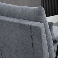 HOMCOM Relaxfauteuil met Ottoman Polsterstoel, Inclusief Kussen, 68 cm x 91,5 cm x 88 cm, Lichtgrijs(m-9)