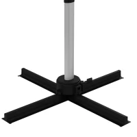 Outsunny 3 x 3(m) Cantilever Roma Parasol with Aluminum Frame, Crank and Tilt, Square Overhanging Patio Umbrella with 360° Rotation, 250g Sun Shade Canopy with Cross Base, White(m-8)