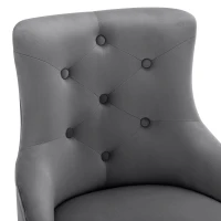 Set de 2 Sillas de Comedor Modernas en Tela Efecto Terciopelo con Cojín Lumbar Asiento Acolchado y Diseño de Botones Gris(m-4)