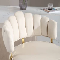 Set aus 2 höhenverstellbaren, drehbaren Barhockern mit Lehne und Fußstütze, Elfenbeinweiß(m-6)