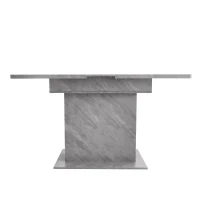 Tavolo Allungabile da Pranzo in Stile Moderno con Ripiani, Design Multifunzionale in Laminato e Metallo, Grigio(m-6)