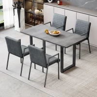 Set di 2 sedie Imbottite per Sala da Pranzo a Righe Verticali con Gambe in Metallo, 67x55x52 cm, Nero(m-5)