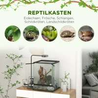 PawHut Afsluitbaar Terrarium, Glazen Behuizing, Kabelbeheer, 45x45x60cm, Zwart(m-4)