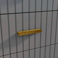 HOMCOM Cassettiera 4 Cassetti Moderna in Legno e Alluminio, 60x40x90 cm, Oro e Grigio Scuro(m-9)