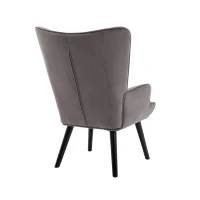 Moderner Relaxsessel gepolstert für Wohnzimmer und Schlafzimmer, Komfort und Stil in Samt, Silber+Grau(m-9)