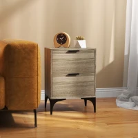 HOMCOM Set of Two Wood Effect Bedside Tables(m-9)