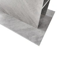 Tavolo Allungabile da Pranzo in Stile Moderno con Ripiani, Design Multifunzionale in Laminato e Metallo, Grigio(m-8)