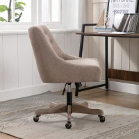 Bequemer und ergonomischer Bürostuhl- Drehbar, Modern für Wohnzimmer und Büro mit hochwertigen Materialien, Braun(m-5)