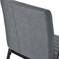 Set di 2 sedie Imbottite per Sala da Pranzo a Righe Verticali con Gambe in Metallo, 67x55x52 cm, Nero(m-7)