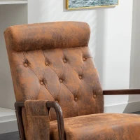 Ergonomischer Schaukelstuhl Holz mit Fußstütze, hoher Komfort, Kaffeebraun(m-6)