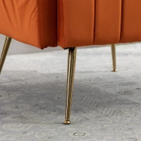 Relaxsessel mit Bezug in Samtoptik, elegantes und modernes Design für Wohnzimmer und Aufenthaltsraum, ideal als Ruhesessel oder Lounge Möbel, Orange(m-8)