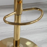 Set aus 2 höhenverstellbaren, drehbaren Barhockern mit Lehne und Fußstütze, Elfenbeinweiß(m-8)