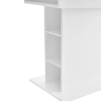 Mesa Extensible Multifuncional de Comedor en Metal y Aglomerado con Estantes Blanco(m-7)