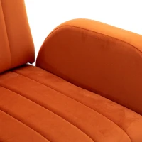 Relaxsessel mit Bezug in Samtoptik, elegantes und modernes Design für Wohnzimmer und Aufenthaltsraum, ideal als Ruhesessel oder Lounge Möbel, Orange(m-10)