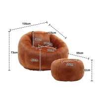 Bequemer runder drehbarer Sitzsack, Orange(m-3)