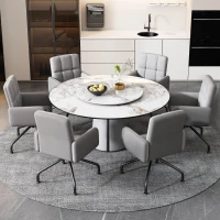 Juego de 2 Sillas de Comedor de Madera y Tela Efecto Terciopelo con Reposabrazos Removibles Diseño Ergonómico y Moderno Gris(m-7)